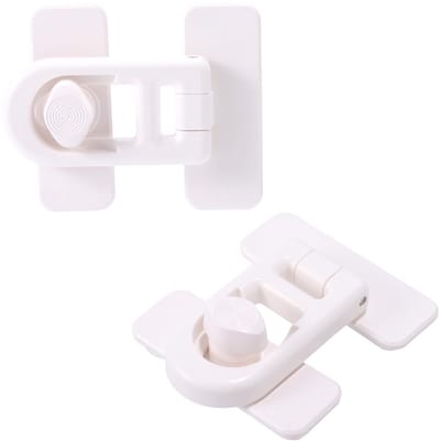 Dailygoods- Toiletslot Babyveilig - 2 Stuks - Kunststof - Eenvoudige Installatie - Eén Hand Bediening - Wit - Betrouwbaar Materiaal - Toiletbeveiliging
