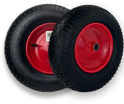 2x kruiwagenwiel 390x95 mm 4.80 4.00-8 luchtbanden incl. as Reservewiel 4PR metalen velg 200 kg