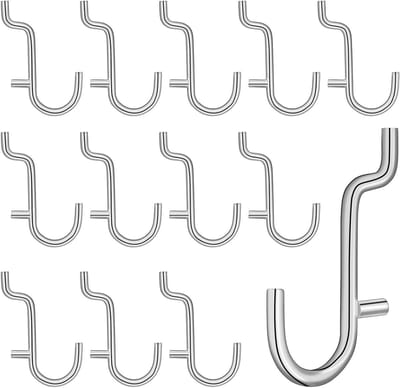 Haken voor wandmontage - metalen J-haken - accessoires voor pegboard - perfect voor het organiseren van sieraden - ShopVlot