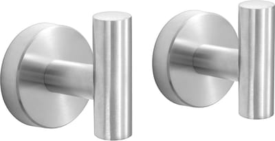 VDN Stainless Handdoekhaakjes zilver - Vaatdoekhouder - Haakjes handdoek - Wandhaak - Ophanghaakjes - 2 Stuks