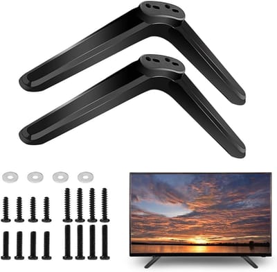 Universele TV-Voeten - TV-Standaard - Accessoires Met Schroeven - Eenvoudig Te Installeren - Tafelblad - Basisbeugel - Montagebeugel - Geschikt Voor De Meeste Oled-, LED- En Lcd-TV's Van 32, 40, 49, 50 En 55 Inch - Zwart