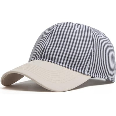 Casquette de Baseball Rayée Polyvalente à Visière Souple Respirante Réglable Chapeau de Soleil Léger Polyvalent Casquettes à Visière Sortie d'Été