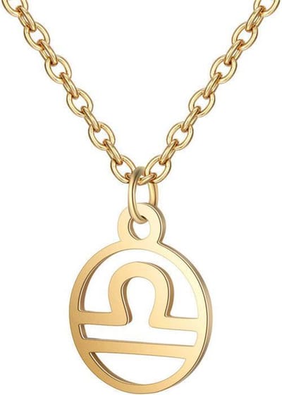 24/7 Jewelry Collection Weegschaal Ketting - Cirkel - Sterrenbeeld - Horoscoop - Goudkleurig