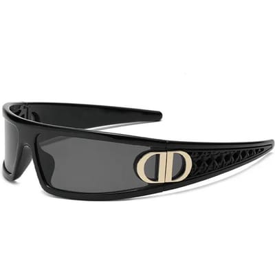 Trendy Dames Hoofdband Zonnebril Modieus Veelzijdig High-end UV-bescherming Paars-proof FGDD-Zwart