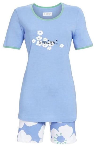 Helderblauwe katoenen shortama Ringella - Blauw - Maat - 42