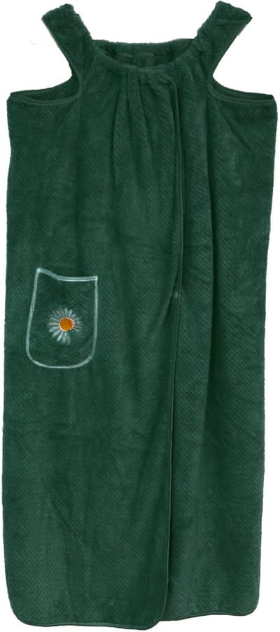 Zoem - Omslagdoek - Sauna - Inclusief haardoek - Badjas - Omslagdeken - Draaghanddoek - Haardoek - Douchen - Droogdoek – Olijfgroen
