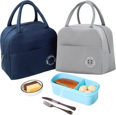 Thijox - Kleine Koeltas, 2 Stuks, Thermische Lunchtas voor Kantoor, School, Picknick, Heren, Dames, Kinderen, Compact, Duurzaam, Stijlvol, Waterdicht