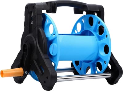 Slanghaspelwagen - Slanghouder Slangopberger - Tuin Bewateren - Robuust Stabiel Frame - Tot 25 Meter - Zwart en Blauw