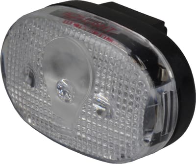 Ikzilight Ovale fietskoplamp - 3 LED's - Wit - Batterijvoeding - Inclusief montagebeugel