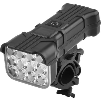 Nieuw fietshoornlicht 12LED hoge helderheid mountainbike-waarschuwingslampje met digitaal display en USB-voorlicht met grote capaciteit gray