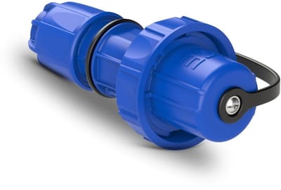 PCE 20051-b Schuko-stekker met beschermkap IP66/68 blauw | Rechte stekker | Slagvaste behuizing met schroefklem | Water- en stofdicht voor gebruik buitenshuis