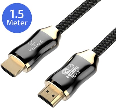 VanDijck Premium HDMI kabel 2.1 - 1.5 meter - 4K 120Hz - 8K 60Hz - Goud