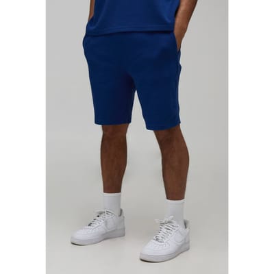 Slim Fit Waffle Shorts | Navy | Size XS