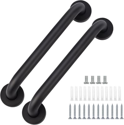Wandbeugel - Extra Grip -Handgreep - Wandgreep Voor Badkamer - Set van 2 30cm zwarte oliecoat RVS badkamerbeugels, veiligheidsgrepen voor badkuip, WC, keuken, kamer, douche, verborgen bouten wandbevestiging