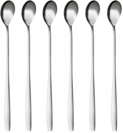 Dailygoods- Longdrink Lepel 22 cm - Roestvrij Staal - Nikkelvrij - Ideaal voor Ijskoffie/Cocktails - Duurzaam - Elegant Design - Lepels