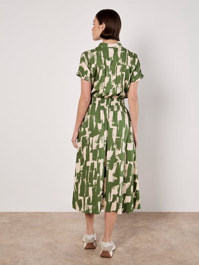 Midi-jurk met vierkante motiefjes
