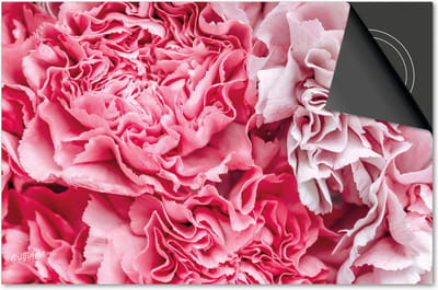 Inductie beschermer 60x60 - afdekplaat inductie mat - Dietrix Kookplaat beschermer - Exclusief - Flowers 16 - Pioen 2 kleuren roze