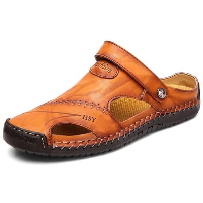 Zomer Sandalen Heren Lederen Klassieke Romeinse Sandalen Slipper Outdoor Sneaker Strand Rubberen Slippers Heren Watertrekking Sandalen 48 orange