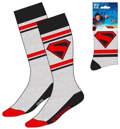 Superman Grey Light volwassen lange sokken 38/45