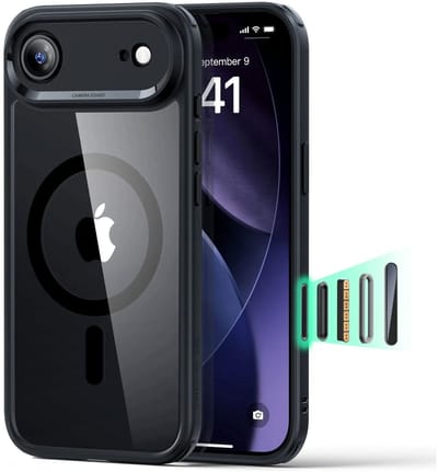 ESR Hoesje Geschikt voor iPhone Air - Classic Hybrid HaloLock - Compatibel met MagSafe / Qi2 - Back Cover met Magneet - Camera Control - Transparant Zwart