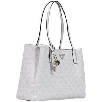 GUESS schoudertas business tas met laptopvak Noelle II Tech Tote Bone Logo Lichtgrijs