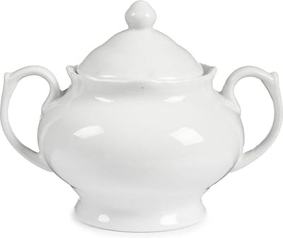 Vessia Suikerpot met deksel - wit - 350 ml - porselein - 14,7 x 11 x 11 cm