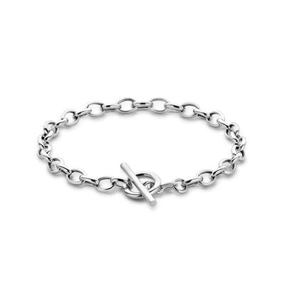 Zilver Gerhodineerd Armband Marine 5 Mm 18,5 Cm Kapittelslot 1339687