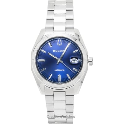 Bulova Surveyor Roestvrij Staal Blauw Automatisch 96B436 Herenhorloge blauw