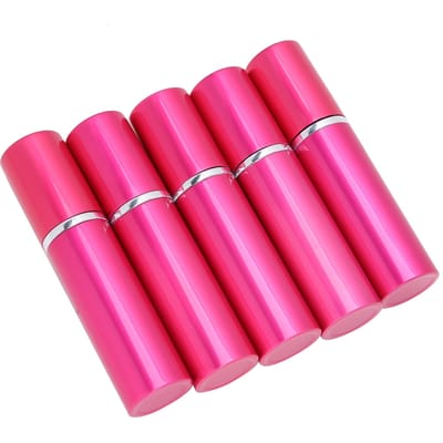 Aluminium Hervulbare Parfum Sprayfles Draagbare Lege Parfumverstuiver 10ml x 5 stuks Zwart