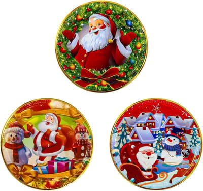 Set van 3 Herbruikbare Kerstschalen van 22 cm - Decoratieve Borden voor Sinterklaas, Advent en Feestelijke Tafeldecoratie met Kerstmotieven