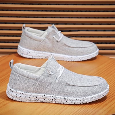 Heren Traditionele Beijing Stoffen Canvas Schoenen Handgemaakt Comfortabele Platte Sneakers Lichtgewicht Ademend Casual Wandelschoenen voor Heren 40 white