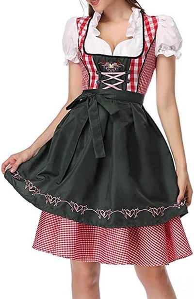 Dirndl Jurk voor Vrouwen - Oktoberfest Kostuum met Schort voor Bierfestival en Carnavalsfeest