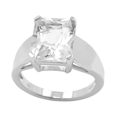 Cavill - Zilveren Ring met 4,212 ct Danburiet - 925 Sterling Zilver - Achthoekige Radiant Geslepen Edelsteen - Bezel Zetting - Elegante Damesring