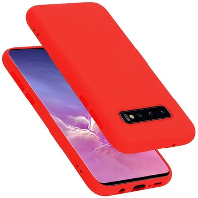 Cadorabo Hoesje geschikt voor Samsung Galaxy S10 PLUS in LIQUID ROOD - Beschermhoes gemaakt van flexibel TPU silicone Case Cover