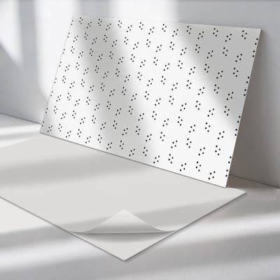 Wallfluent Vinyl Wandpaneel - Regelmatig stippenpatroon PVC Muurpaneel - 120 cm x 60 cm - Wit PVC wandpaneel - 1 stuk - Rechthoekig Wandbekleding Vinyl - Patroon Wandpaneel - Zelfklevende Wandbekleding - Wandpaneel Keuken en Badkamer