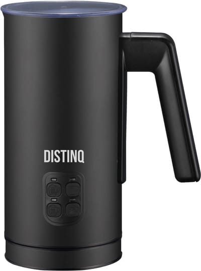 DistinQ Melkopschuimer - 240 ml - Melkopschuimer elektrisch PFAS-Vrij - Melkopschuimer electrisch rvs - Zwart - Melkklopper 4-in-1 -