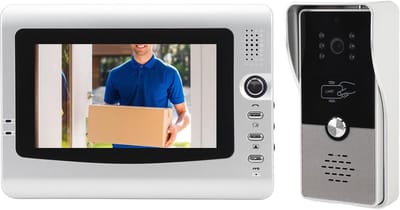 Video Intercom Systeem - Deurbel Camera - Appartement Beveiliging - 120 Graden Nachtzicht - 7 Inch Scherm - Zilver Zwart Gelakt
