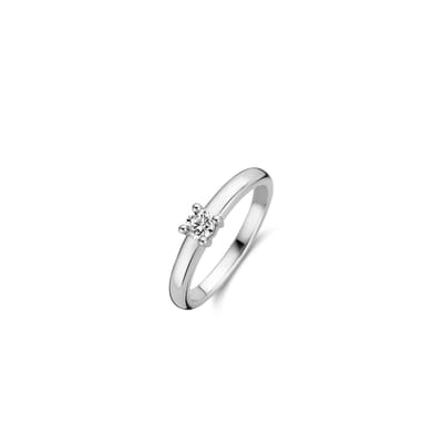TI SENTO Dames Ring - 925 zilver - Zirconia wit - Maat 17.25 mm / maat 54 - 12212ZI