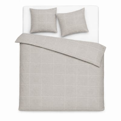 Mistral Home - Dekbedovertrek - 240x200/220 cm - 2 Persoons – Grijze Ruit – 100% Katoen – Inclusief Twee Kussenslopen 60x70 cm – Zacht Ademend Dekbedovertrek – Modern Geruit Beddengoed – Grijs Wit