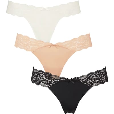 Naadloze String met Kanten aan de Zijkant Dames Missya (x3)
