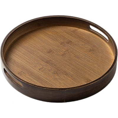 25/30/35/40cm Bamboe Pallet Ronde Serveerblad Met Handvatten Houten Opbergbak Tafel Opbergbord Voor Thuis Keuken Patio Feest M