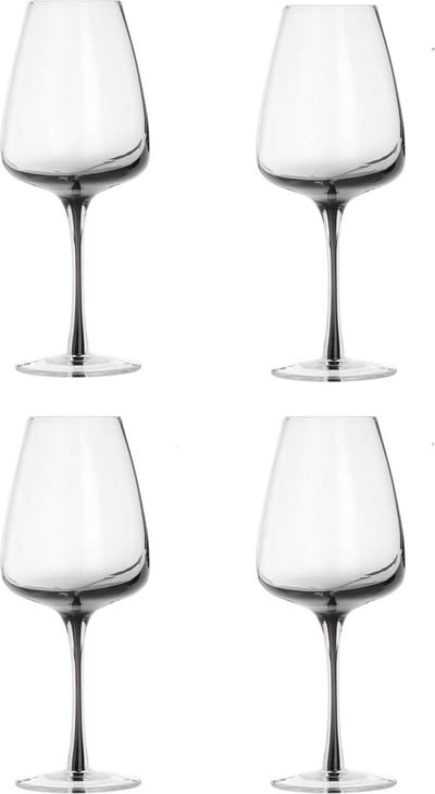Broste Copenhagen Smoke collectie set van 4 Witte wijn glazen handgeblazen in geschenkverpakking - 40 cl