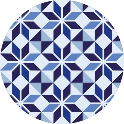 Vinyl | Vloerkleed vinyl rond | Mavi | 95 cm Rond