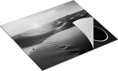 Chefcare Inductie Beschermer Woestijn in de Sahara bij Zonsondergang - Zwart Wit - 60x50 cm - Afdekplaat Inductie - Kookplaat Beschermer - Inductie Mat