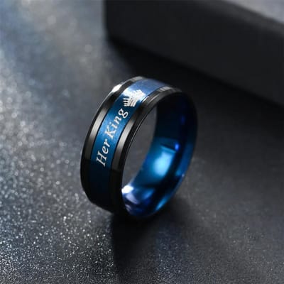 Modepaar ringen haar koning zijn koningin statement ring romantische roestvrijstalen kroonring jubileum trouwring sieraden cadeau 12 gray