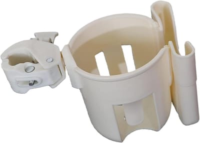 Kinderwagen Bekerhouder - Telefoonhouder Kinderwagen - Onderweg Comfort - 2-in-1 Ontwerp - Universeel - Wit