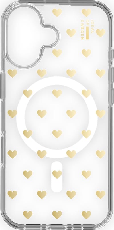 iDeal Of Sweden Clear Case met magnetische ring geschikt voor iPhone 16 Golden Hearts
