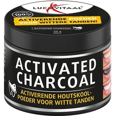 Lucovitaal - Activated Charcoal - Geactiveerde Houtskoolpoeder voor wittere tanden - 50 gram