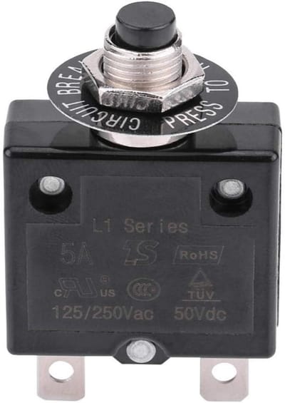 Stroomonderbreker met Drukknop en Thermische Reset - 5A tot 30A - Overbelastingsbeveiliging 125-250V AC/50V DC
