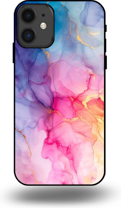 Smartphonica Telefoonhoesje geschikt voor iPhone 11 met marmer opdruk - TPU backcover case marble design - Regenboog geschikt voor iPhone 11